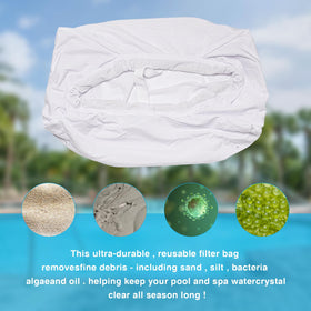Apopip heavy-duty 70-micron bag stands up to weekly pool cleaning.