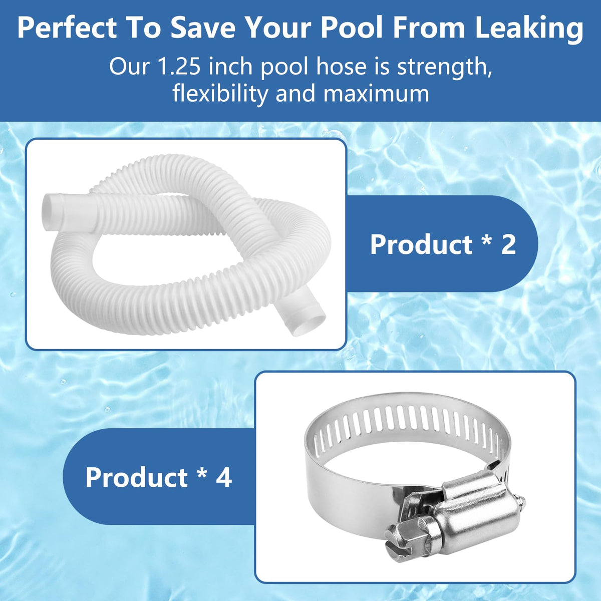 Apopip hose in use on above-ground pool for smooth water flow