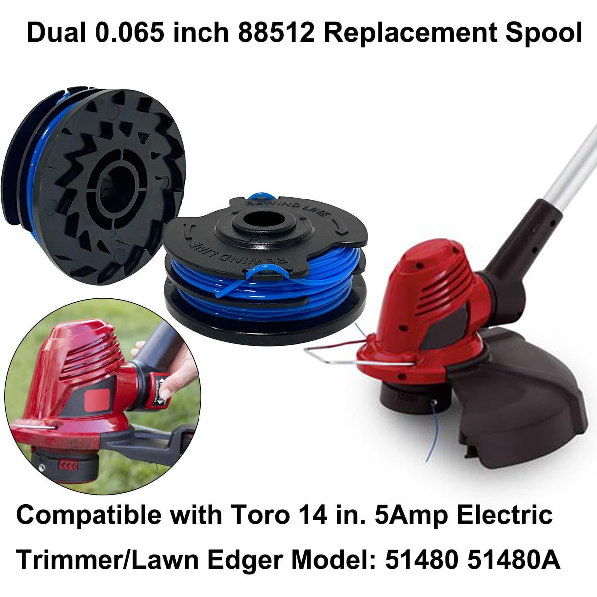 Aporozona 14-inch corded trimmer/edger spool in action