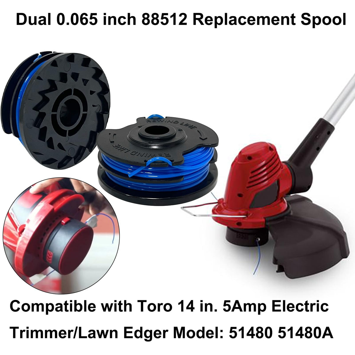 Aporozona dual-line spool 88514 compatibility for 51480A, easy maintenance