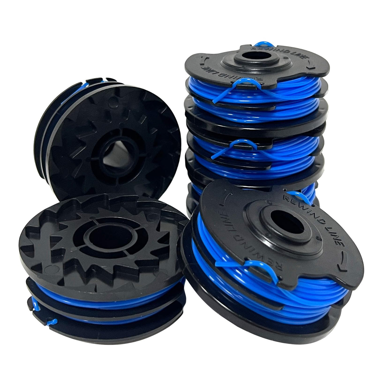 Aporozona six-pack spool set for quick replacement and extended mowing sessions