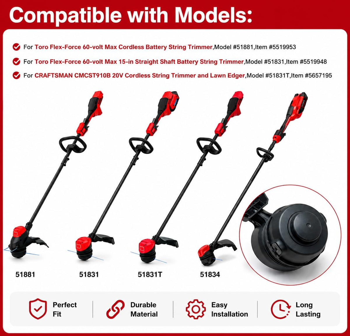 Aporozona Toro compatibility chart lists models 51831/51834/51881.