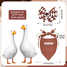 Aposwow goose with football-pattern bandana adds festive yard appeal.