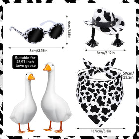 Aposwow goose glasses add whimsy to outdoor goose statues.