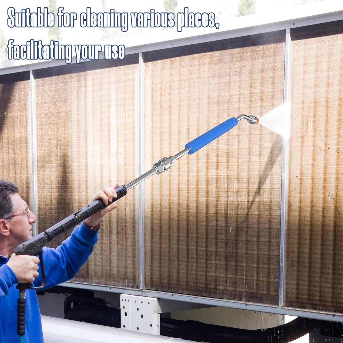 APOWER protective plastic cover protects hands and keeps grip secure during cleaning.