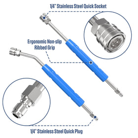 APOWER extension wand stainless-steel core with protective construction for longevity.