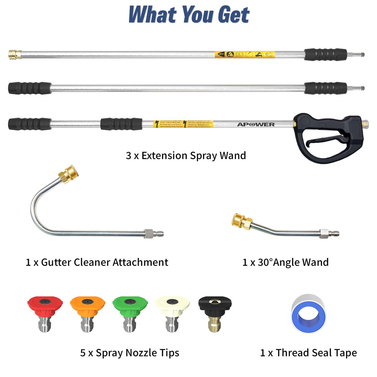 APOWER lightweight aluminum wand for easy handling during outdoor cleaning