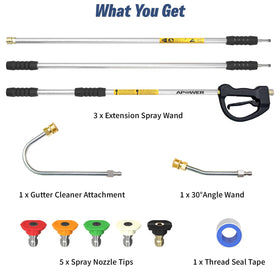 APOWER lightweight aluminum wand for easy handling during outdoor cleaning
