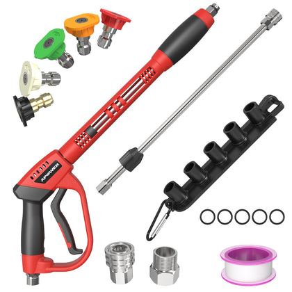 APOWER pressure washer gun 40 inch in use for car washing with extended reach