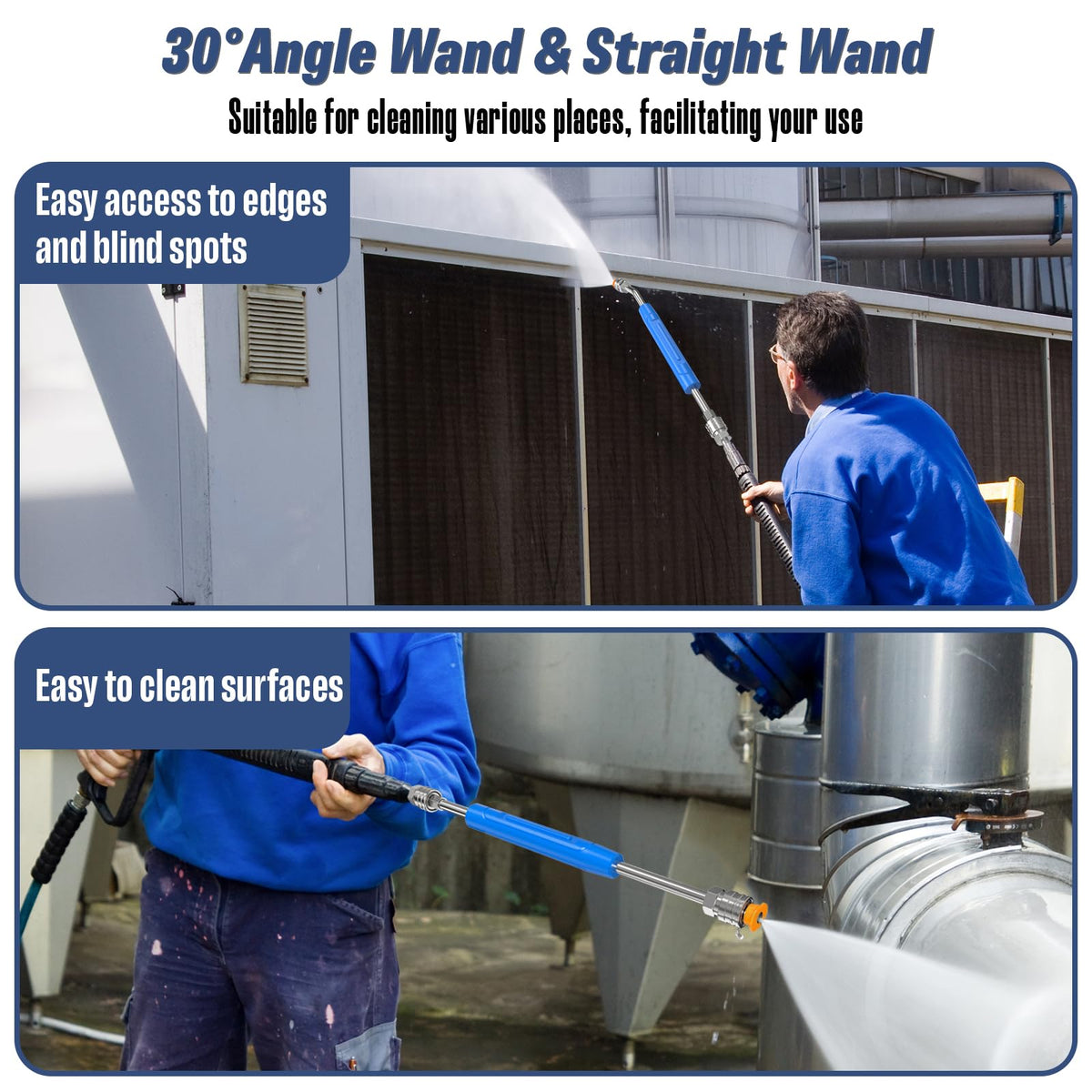 APOWER quick-connect 1/4-inch tip for fast setup with compatible pressure washers.