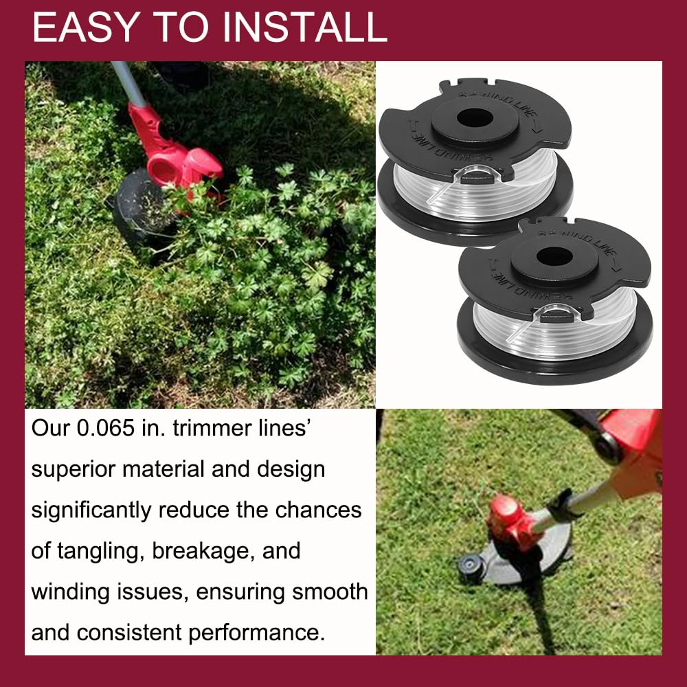 Aporozona spool and line kit for HT19-401-003-07, compatible with LawnMaster weed eater