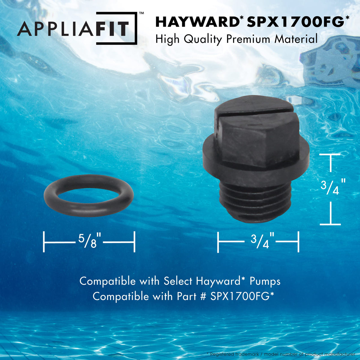 Three-pack of AppliaFit drain plugs with gaskets for ready replacements