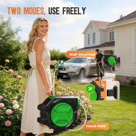 Applichef retractable hose reel 9-pattern nozzle offers versatile watering