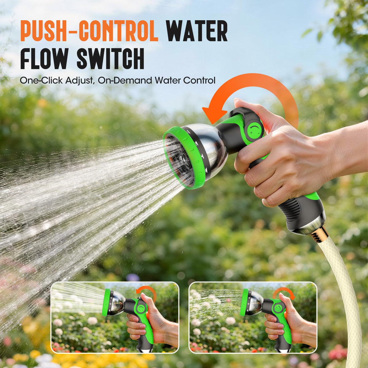 Applichef retractable hose reel portable carry with integrated handle