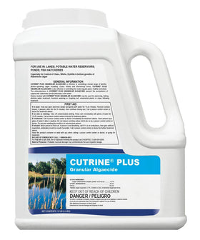 Applied Biochemists Cutrine-Plus granular algaecide 12lb container for algae control in ponds.