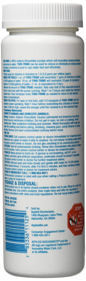 Thio-Trine being added to pool water to show quick action.