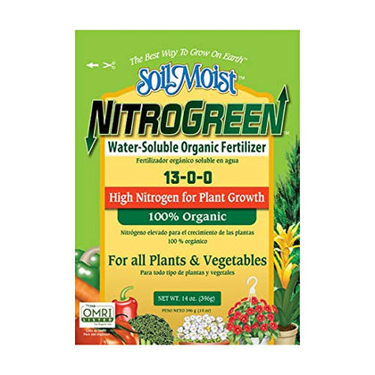Aprceo SoilMoist NitroGreen bottle being poured for quick plant nourishment.