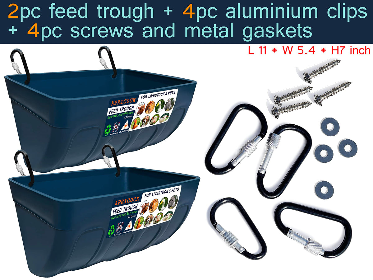 APRICOCK chicken feeder waterer 2-pack side view reduces spillages and waste