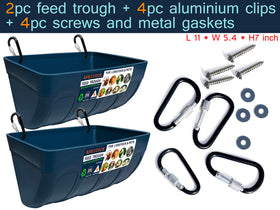 APRICOCK chicken feeder waterer 2-pack side view reduces spillages and waste