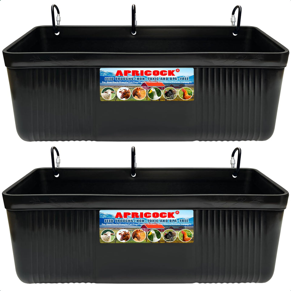 APRICOCK large feed trough 2pack clip — hanging convenience for organized feeding.
