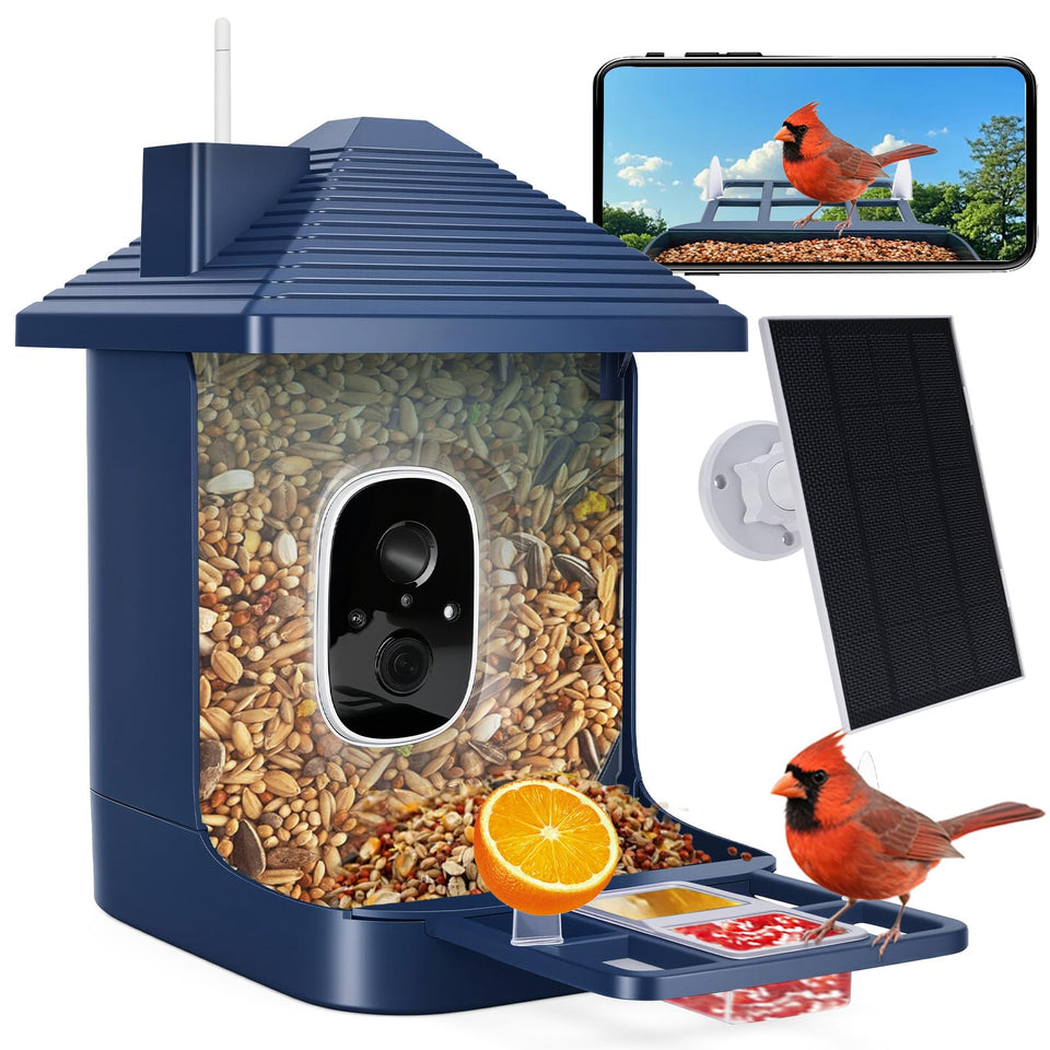 Aprilmin bird feeder camera captures visiting birds clearly for easy viewing.