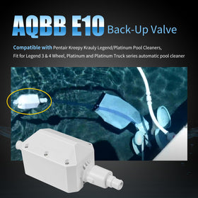 AQBB E10 back-up valve with platinum truck connectors supports reliable pool maintenance