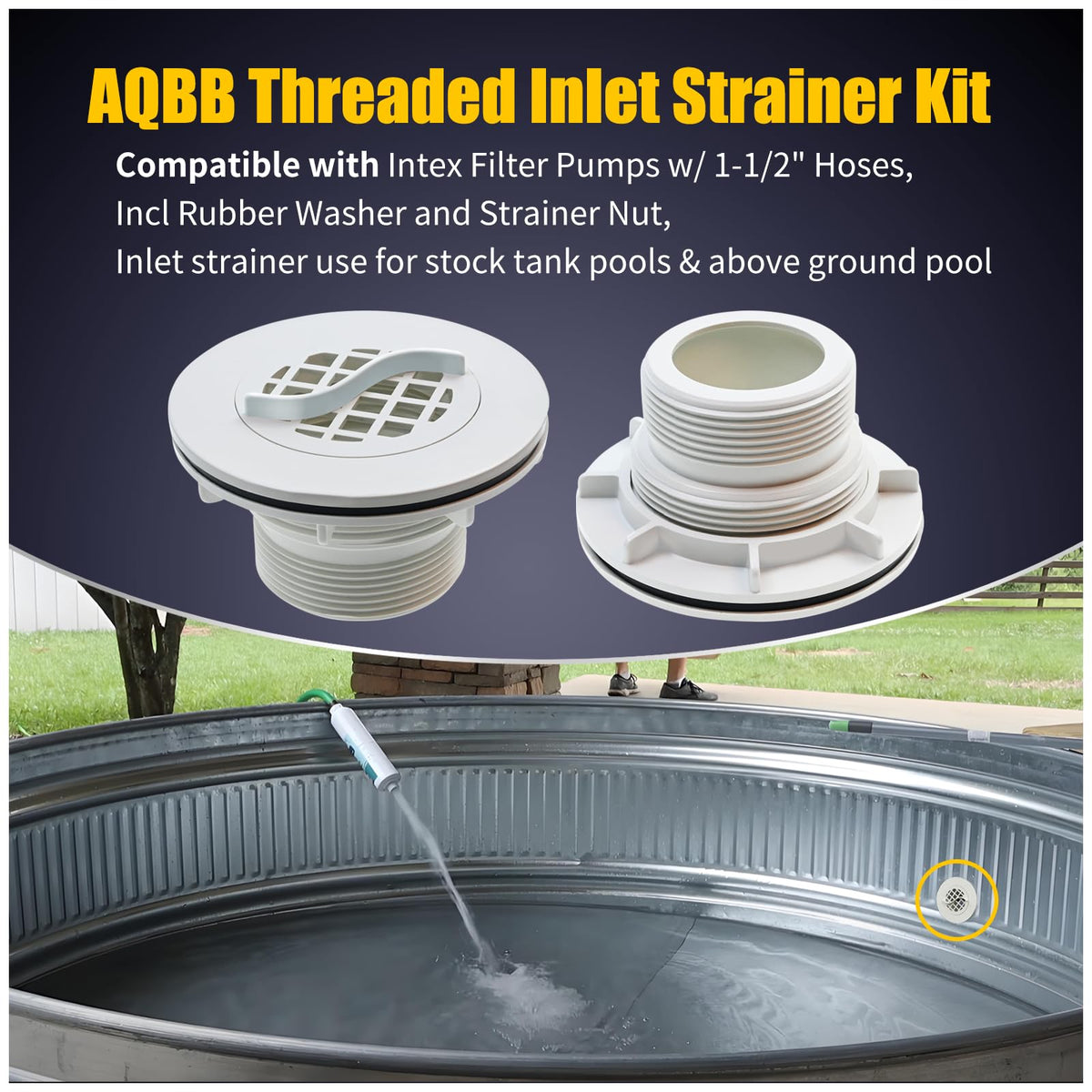 AQBB rubber washer close-up for a watertight seal and leak prevention.