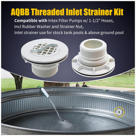 AQBB rubber washer and nut provide watertight seal during pool use