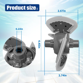 AQBB Zodica vane edges in rubber detail supporting wear resistance during use.