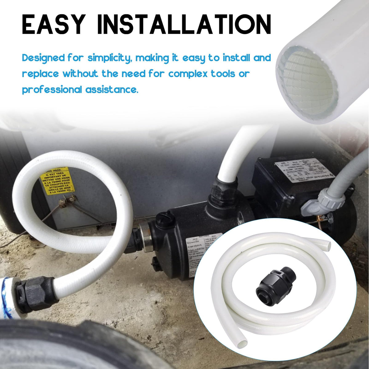 AQDD booster hose adapters four-piece set enabling versatile system compatibility
