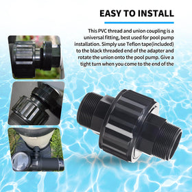 AQDD SP1480BLK PVC threaded end close-up showing durable seal.