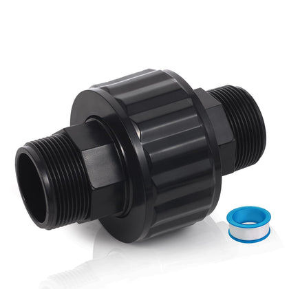 AQDD SP1480BLK self-aligning union connects pool pump to filter 1-1/2in.