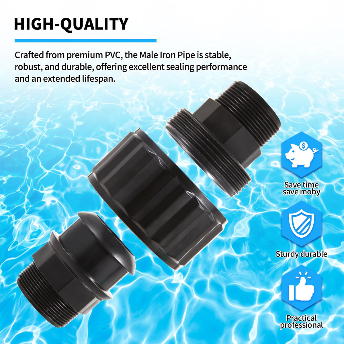 AQDD SP1480BLK includes teflon tape for quick installation.