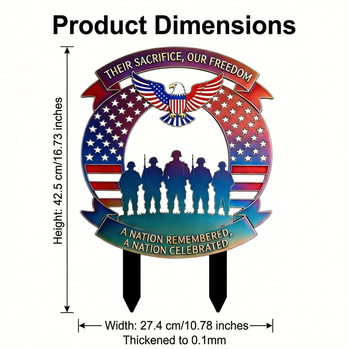 AQGQTQ five soldier silhouettes with eagle design symbolize patriotic remembrance.