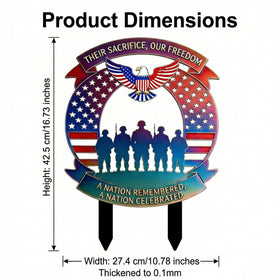AQGQTQ five soldier silhouettes with eagle design symbolize patriotic remembrance.