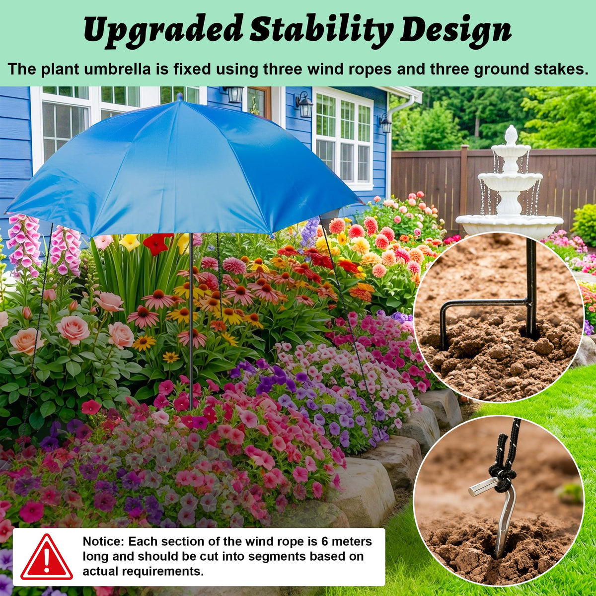 AQGQTQ plant umbrella extended pole-height enhances coverage.