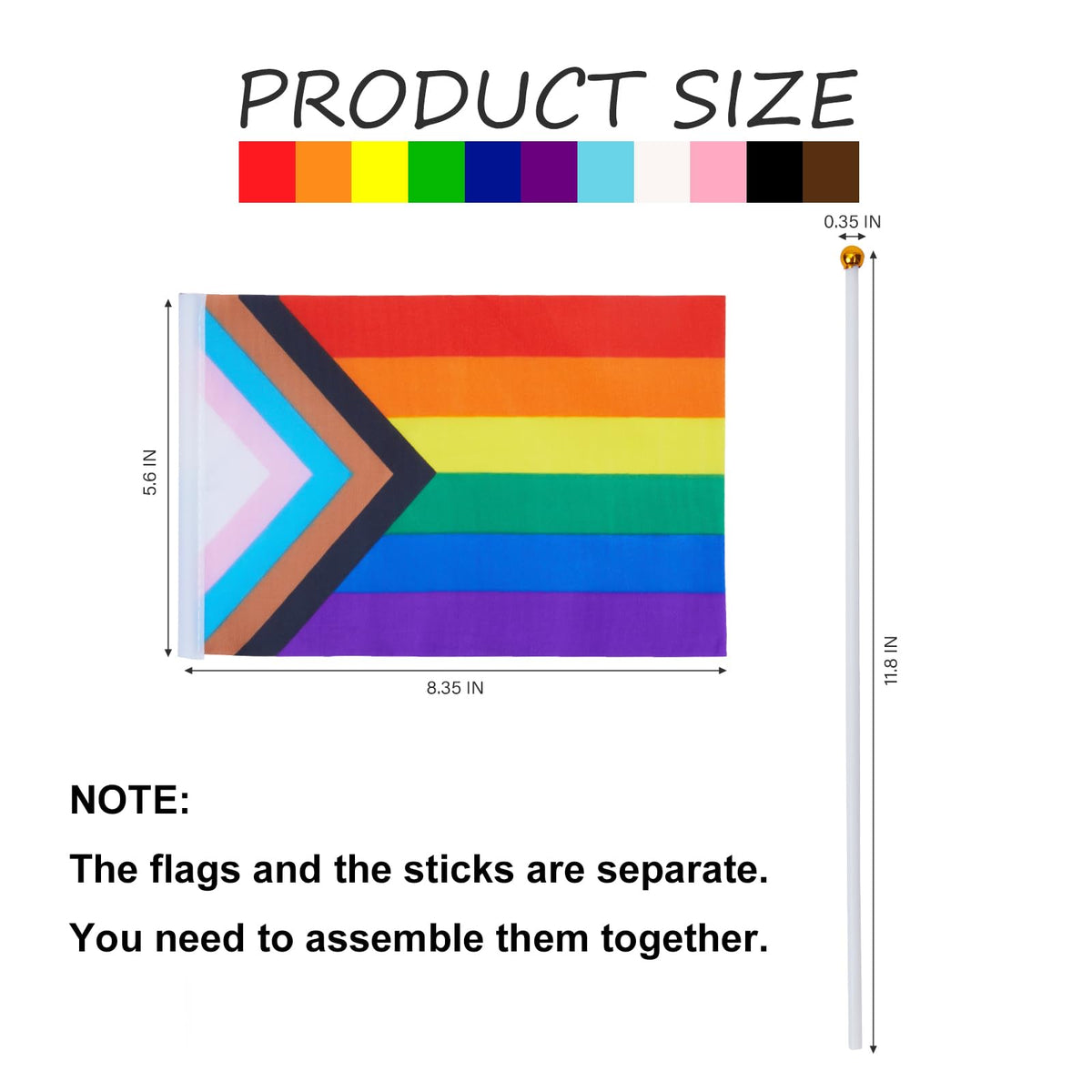 Aqltidiz Rainbow Flags handheld compact design for quick use