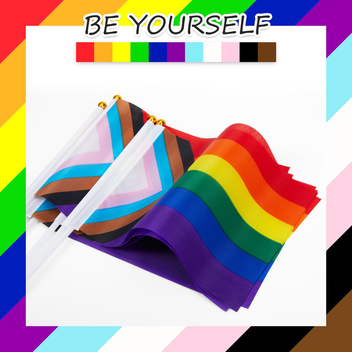 Aqltidiz Rainbow Flags measure 11.8 by 8.2 inches for versatile use
