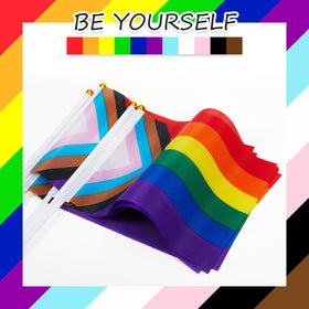 Aqltidiz Rainbow Flags measure 11.8 by 8.2 inches for versatile use