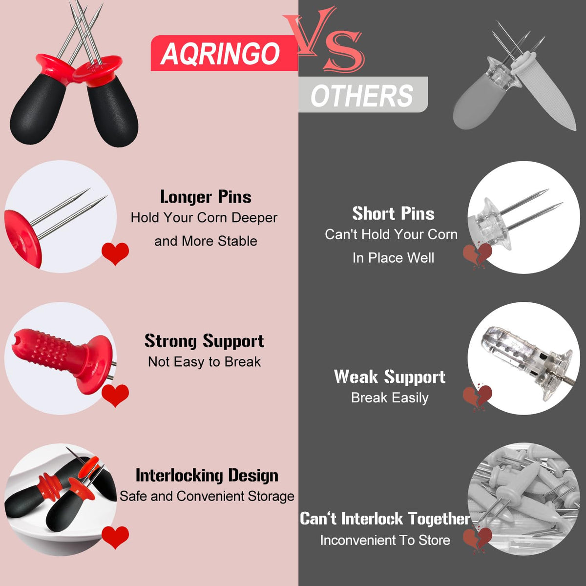 AQRINGO interlocking storage design keeps pins hidden when not in use