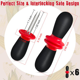 AQRINGO corn holders with silicone handles stay cool for comfortable grip