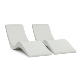 Aqua Chairs Aqua Outdoors ledge lounger in white granite offers cushioned support on a sun shelf.