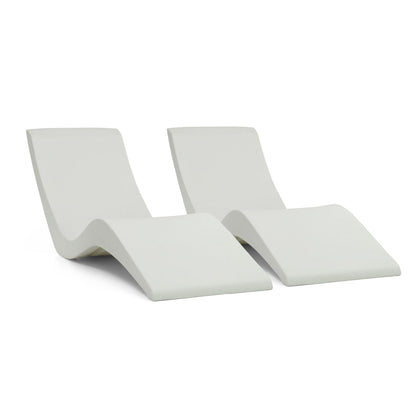 Aqua Chairs Aqua Outdoors ledge lounger in white granite offers cushioned support on a sun shelf.