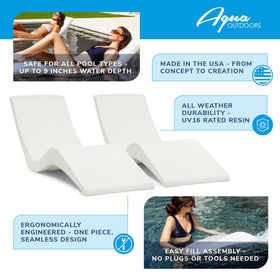 Aqua Chairs Aqua Outdoors pool lounger with ergonomic contours for poolside comfort.