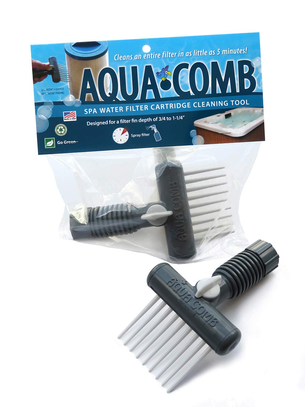 Aqua Comb’s UV-protected ABS body supports sturdy spa and hot tub cleaning use.