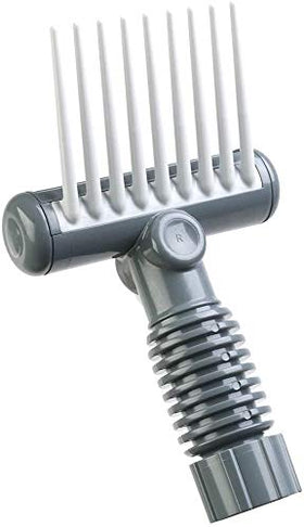 Aqua Comb shown with spray cleaning to remove leaves and debris efficiently.