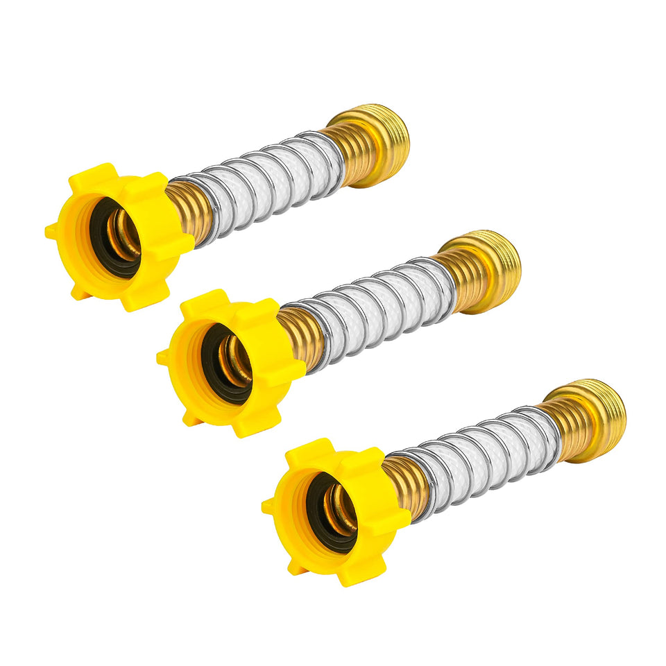 Aqua Crest Flexible Hose Protector front view shows anti-kink design for smooth flow