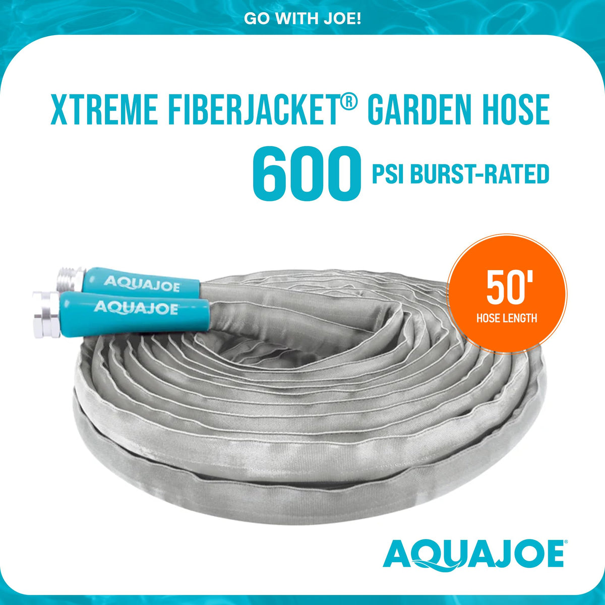 Aqua Joe XTREME FiberJacket lightweight hose for easy carrying and storage.