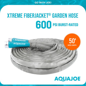 Aqua Joe XTREME FiberJacket lightweight hose for easy carrying and storage.