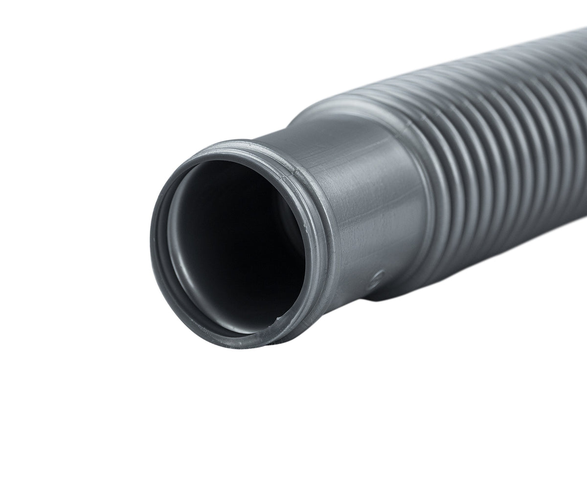 Aqua Select pool filter vacuum hose connected to the skimmer for above-ground pool cleaning.